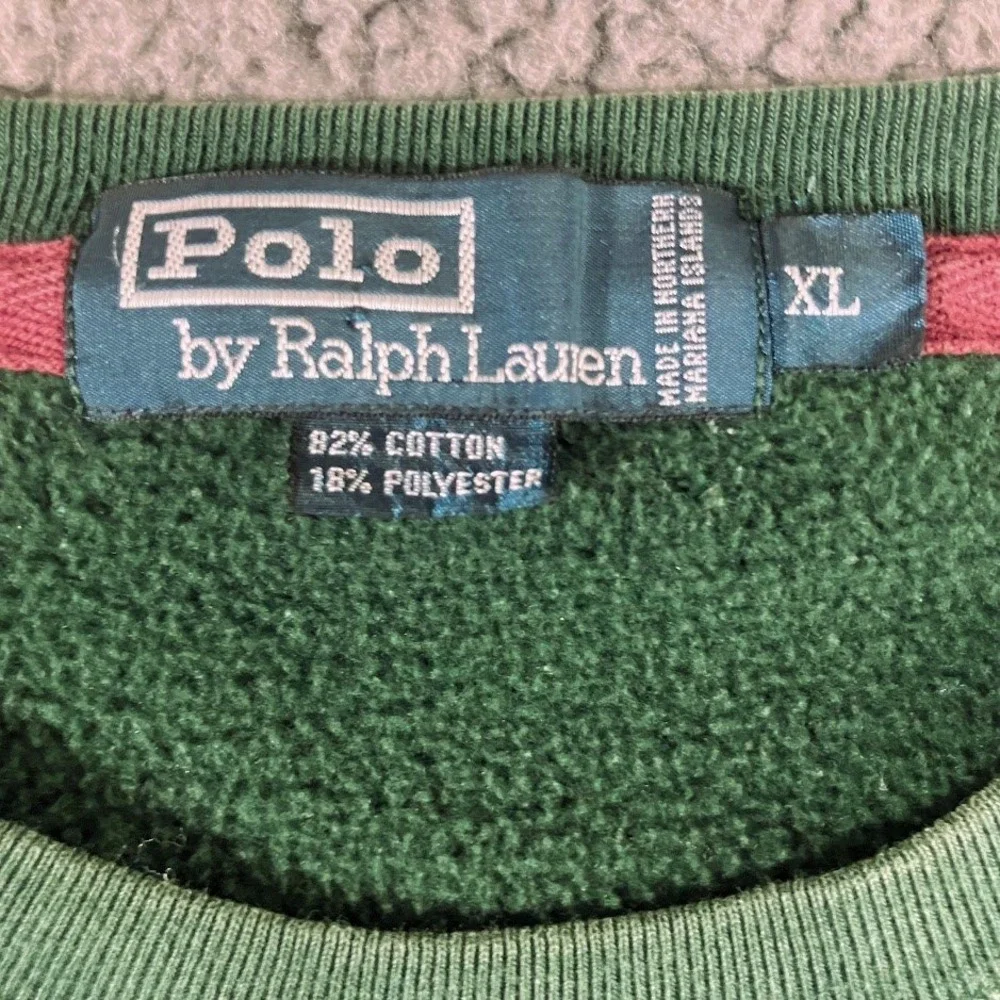 Polo Ralph Lauren Mens XL Green Crewneck Fleece Pullover Sweatshirt